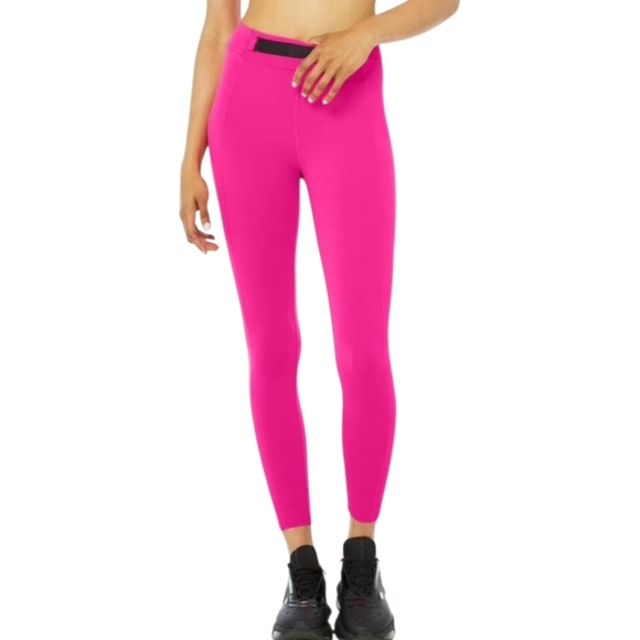 ALO Yoga Pants - Alo Yoga High Waist Visionary Leggings M Hot Pink 7/8 length Workout Gym